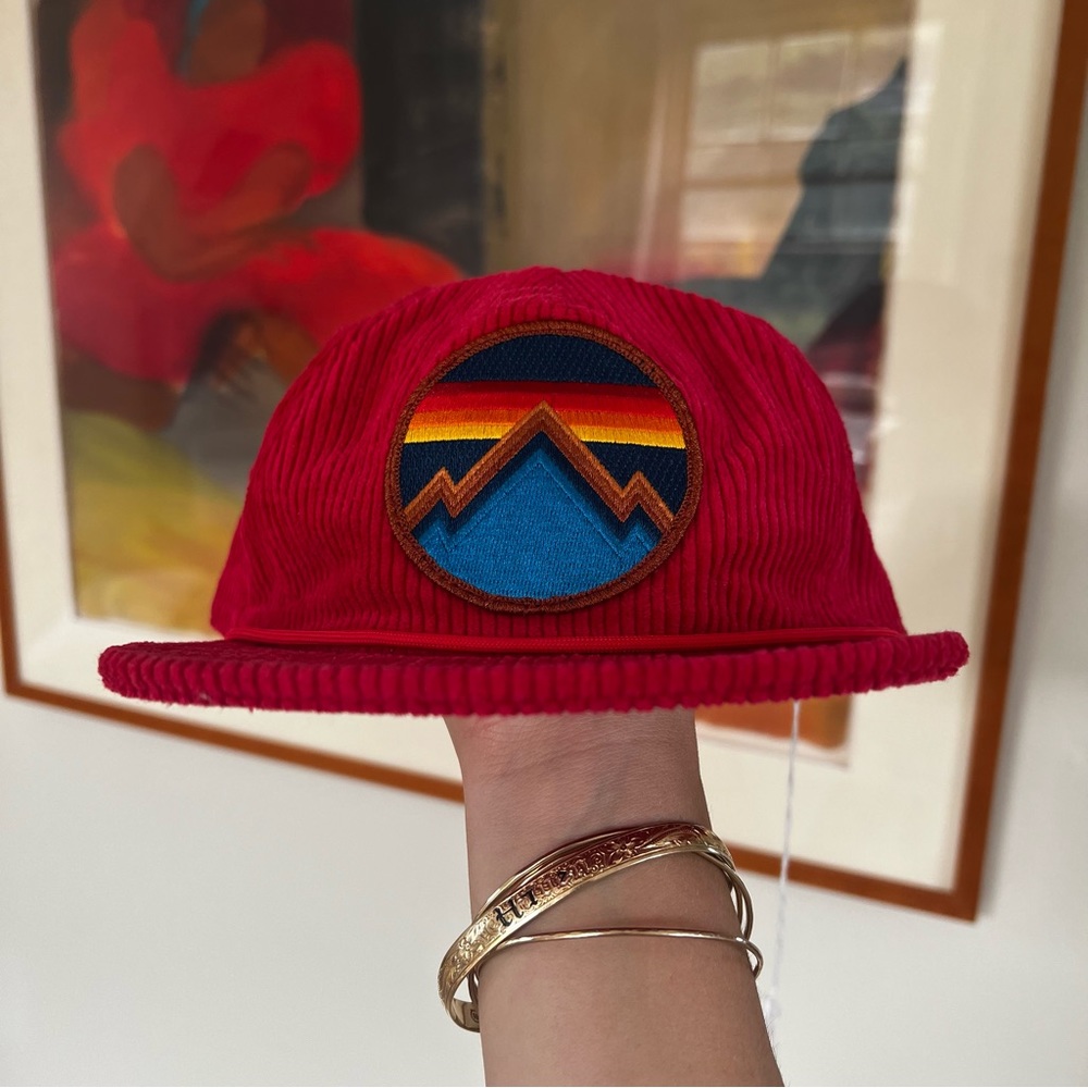 Aviator Nation red corduroy hat